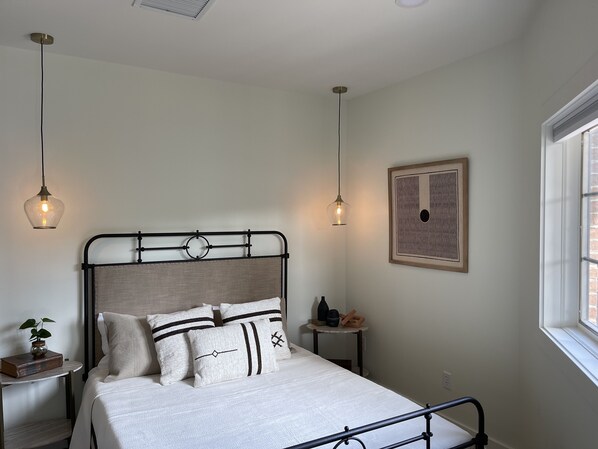 Brand new Nectar mattress, luxury linens and Restoration Hardware bedding.