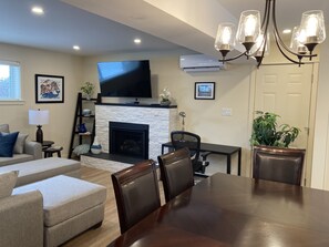 Living room with gas fireplace