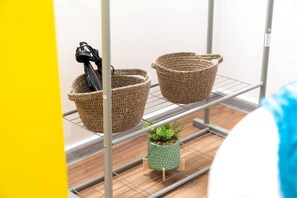 Bedroom clothes rack.
