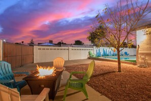 Calming picture from our front courtyard as we chat with friends.