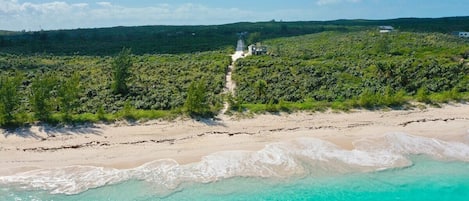 Our beach and path to the beach. Simple Life cottage is in the background.