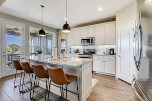 Modern kitchen with bar seating