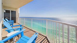 Huge wrap around balcony with coastal views