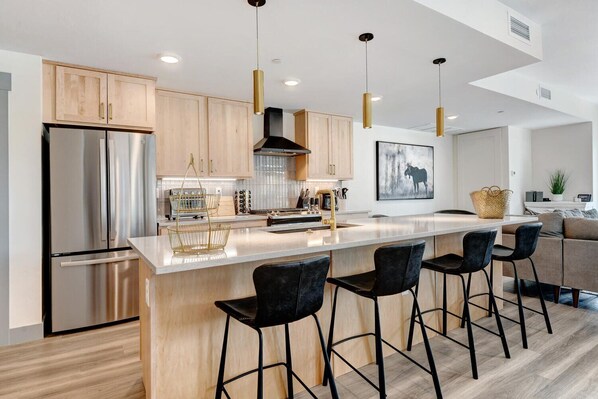 Gorgeous Kitchen with Large Island Provides Seating For 4 People