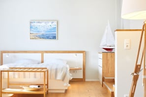 Bett in unserer Suite im obersten Stock