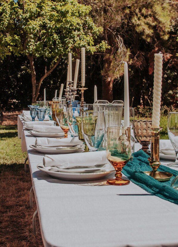 Outdoor banquet area
