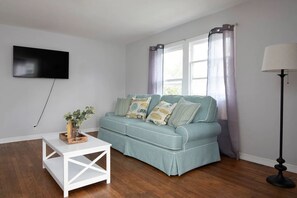 Cozy living room with Smart TV.