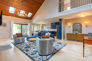 View from front door. Living room and kitchen