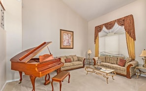 Living room with Grand Piano