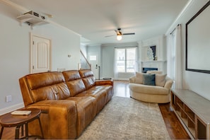 View of the cozy living room