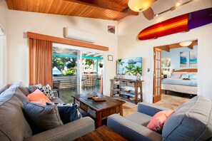 Living room and master bedroom with ocean views