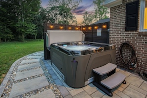 Let your stress melt away with a relaxing soak in the hot tub!