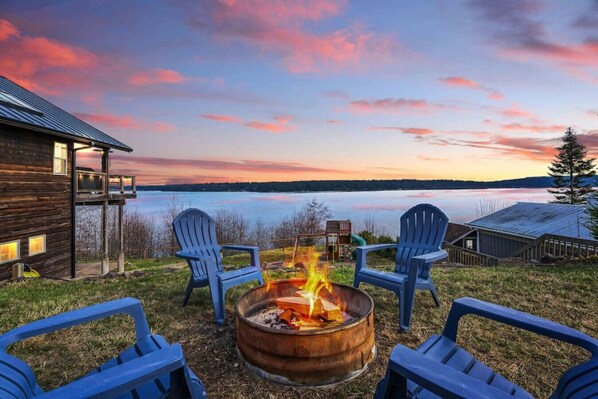Outstanding water views with beach access a walk away.