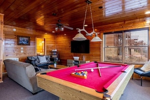 Enjoy a game of billiards while lounging in comfort!