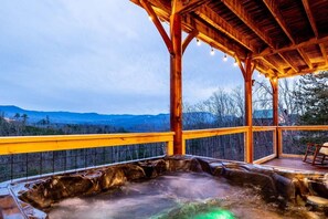 Experience the most gorgeous views while unwinding in our hot tub.