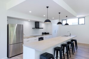 Modern kitchen with quality appliances.