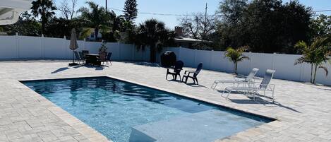 Pool and backyard