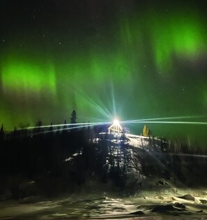 Northern Lights over Lake Lax view Retreat