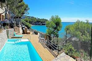 Private swimming pool with views over Mediterranean Sea