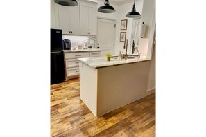 kitchen open to living area 