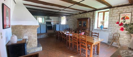 The dining room provides a great atmosphere for large groups 