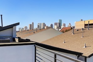 Downtown Houston skyline from private rooftop