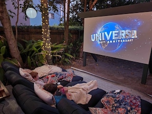 Enjoy outdoor movies under the stars.