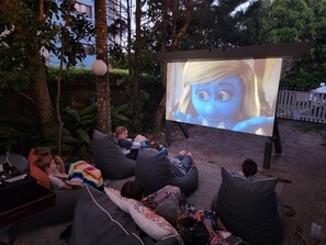 Grab a beanbag and watch a movie under the stars!