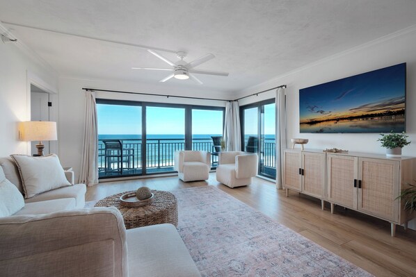 Welcome to Shorehom by the Sea 43, a beautiful direct oceanfront condo located on the pristine, no-drive New Smyrna Beach. Perfect for your next beach getaway, offering stunning views and a peaceful setting