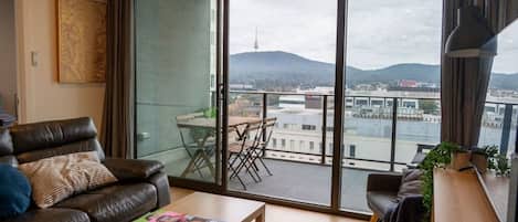 Lounge room views of Black Mountain Tower 