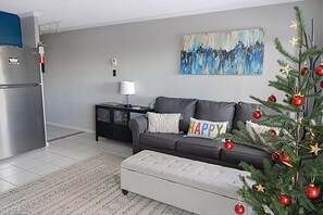 Relax on the sleeper sofa and recharge after an adventurous day on the mountain.