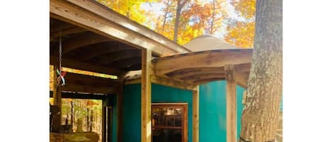 3-story yurt nestled in the privacy of the Blue Ridge Mountains