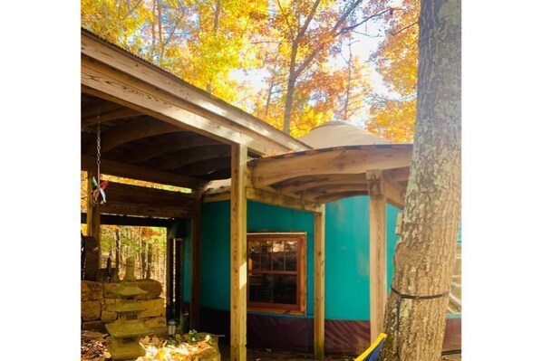 3-story yurt nestled in the privacy of the Blue Ridge Mountains