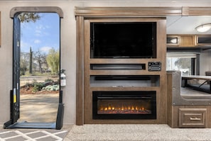 TV and fire place