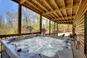 Hot tub meant for soaking away all your worries! 