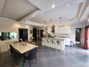 Dining and kitchen areas