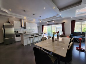 Dining and kitchen areas