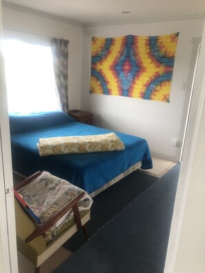 Bedroom1, (Queen Size Bed). 
Side door onto deck