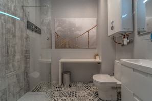 salle d'eau avec wc et douche à l'italienne