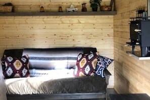 futon in mini cabin