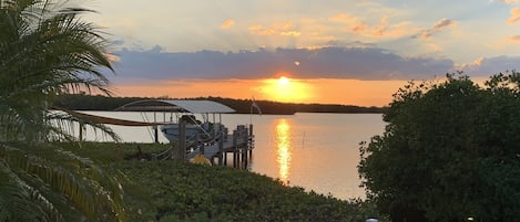 Enjoy beautiful sunsets from the waterfront patio.