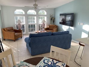 Waterfront views from living room.