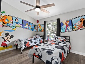 Disney-themed kids’ bedroom with over 40 characters at Belle’s Villa