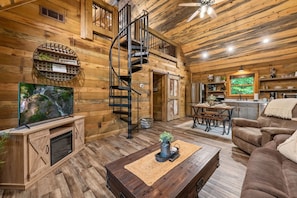 Open Concept Living Area with Loft Area