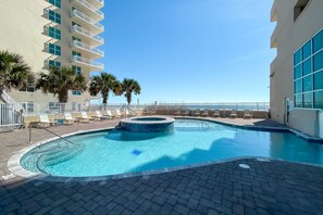 Outdoor pool and hot tub
