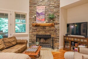 Stone Fireplace in Living Room