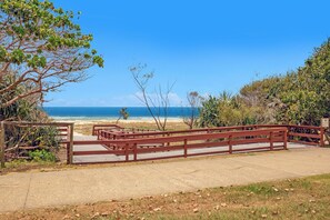 Beach entrance 1 min walk