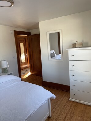 Dresser and closet with hangers