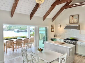 Living space opens to a large covered porch