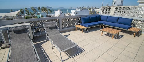 Roof Top Patio Space with Ocean and City Views